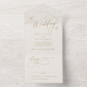 Elegante Charm UAWG Elfenbein und Goldhochzeit All In One Einladung (Innen Boden)