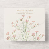 Elegante Charm Wild Blume Wedding All In One Einladung (Rückseite)