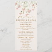 Elegante Charm Wild Blume Wedding Menükarte (Vorderseite)