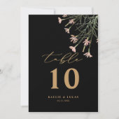 Elegante Charm Wild Blume Wedding Tischnummer (Vorderseite)