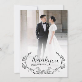 Elegante charmante einfache Foto-Dankeskarten Save The Date
