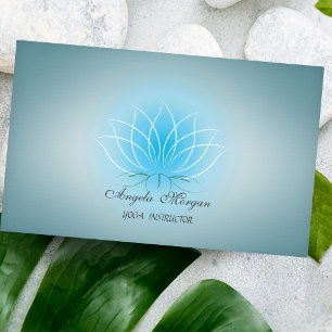 Elegante Charmante Professionelle Blaue Lotusblume Visitenkarte