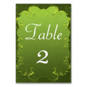 Elegante Chartreuse Blue Wedding Reception Tischnummer (Vorderseite)