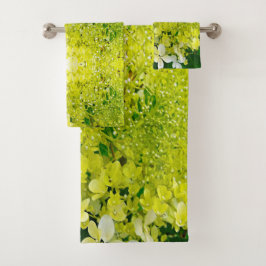 Elegante Chartreuse Green Limelight Hydrangea Badhandtuch Set