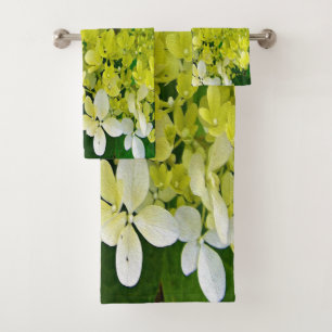 Elegante Chartreuse Green Limelight Hydrangea Badhandtuch Set