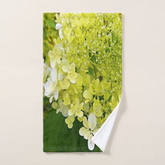Elegante Chartreuse Green Limelight Hydrangea Badhandtuch Set (Handtuch)
