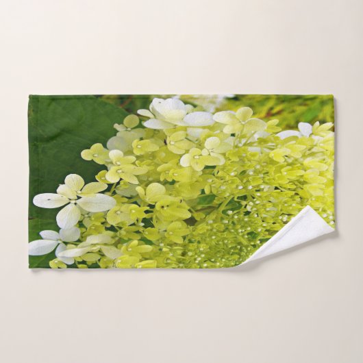 Elegante Chartreuse Green Limelight Hydrangea Badhandtuch Set (Handtuch)