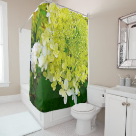 Elegante Chartreuse Green Limelight Hydrangea Duschvorhang
