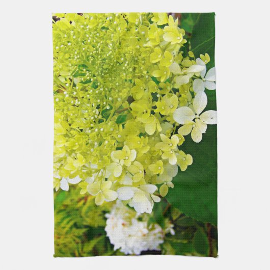 Elegante Chartreuse Green Limelight Hydrangea Geschirrtuch (Vertikal)