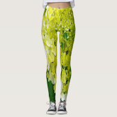 Elegante Chartreuse Green Limelight Hydrangea Leggings (Vorderseite)