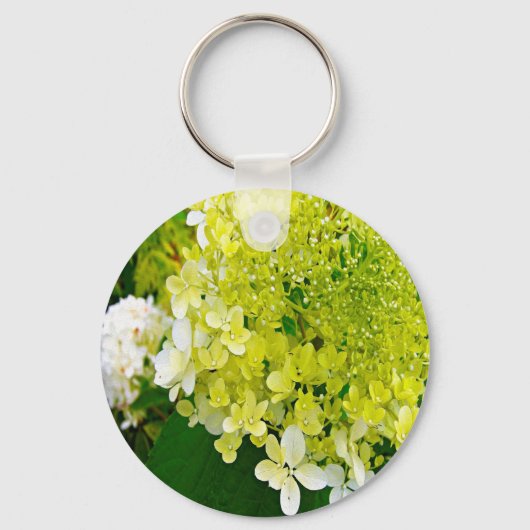 Elegante Chartreuse Green Limelight Hydrangea Schlüsselanhänger (Vorderseite)