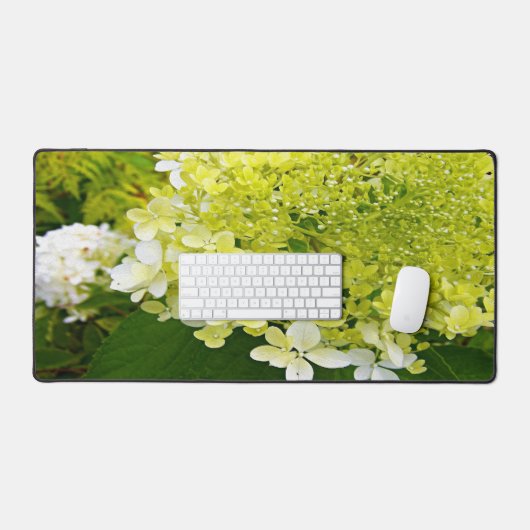 Elegante Chartreuse Green Limelight Hydrangea Schreibtischunterlage (Tastatur & Maus)