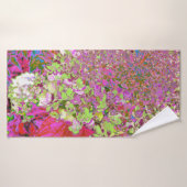 Elegante Chartreuse Green, Pink und Blue Hydrangea Badehandtuch (Badehandtuch)