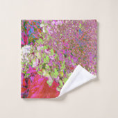 Elegante Chartreuse Green, Pink und Blue Hydrangea Badhandtuch Set (Waschlappen)