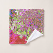 Elegante Chartreuse Green, Pink und Blue Hydrangea Badhandtuch Set (Waschlappen)