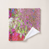 Elegante Chartreuse Green, Pink und Blue Hydrangea Badhandtuch Set (Waschlappen)