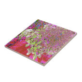 Elegante Chartreuse Green, Pink und Blue Hydrangea Fliese (Seite)