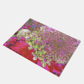 Elegante Chartreuse Green, Pink und Blue Hydrangea Fußmatte (Schrägansicht)