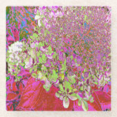 Elegante Chartreuse Green, Pink und Blue Hydrangea Glasuntersetzer (Vorderseite)