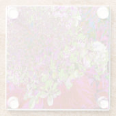 Elegante Chartreuse Green, Pink und Blue Hydrangea Glasuntersetzer (Rückseite)