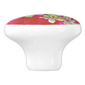 Elegante Chartreuse Green, Pink und Blue Hydrangea Keramikknauf (Seitenansicht)