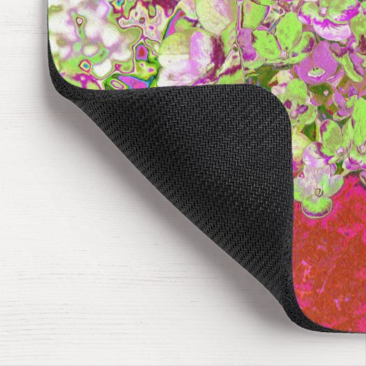 Elegante Chartreuse Green, Pink und Blue Hydrangea Mousepad (Ecke)