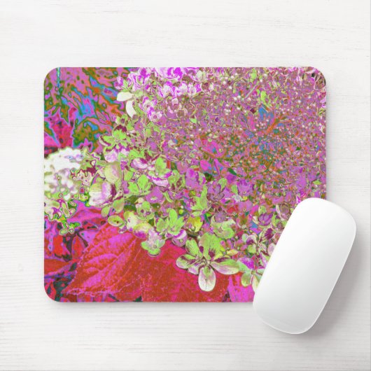 Elegante Chartreuse Green, Pink und Blue Hydrangea Mousepad (Mit Mouse)