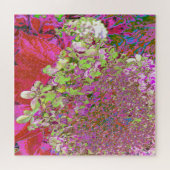 Elegante Chartreuse Green, Pink und Blue Hydrangea Puzzle (Horizontal)