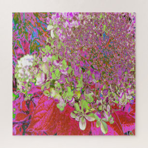 Elegante Chartreuse Green, Pink und Blue Hydrangea Puzzle