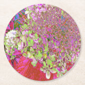 Elegante Chartreuse Green, Pink und Blue Hydrangea Runder Pappuntersetzer (Vorderseite)