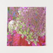 Elegante Chartreuse Green, Pink und Blue Hydrangea Wandteppich (Vorderseite)