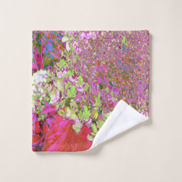 Elegante Chartreuse Green, Pink und Blue Hydrangea Waschlappen