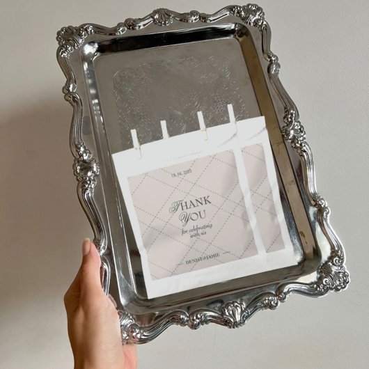 Elegante Checked Vintage Wedding Gast Vielen Dank Geschenktütchen