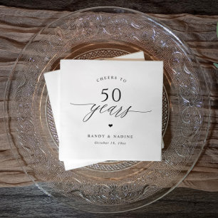 Elegante Cheers 50. Hochzeitsjubiläumsfeier Serviette