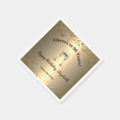 Elegante Cheers Gold 90. Geburtstag Servietten (Ecke)