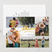 Elegante Cheers Gold Weihnachten 4 Foto Collage (Vorne/Hinten)