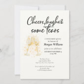 Elegante Cheers Laughs Tears Rentirement Party Einladung (Vorderseite)