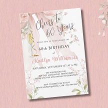 Elegante Cheers zum 60. Geburtstag Rosa Schleife F
