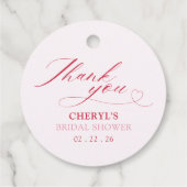 Elegante Cherry am oberen Brautparty Geschenkanhänger (Rückseite)