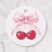 Elegante Cherry am oberen Brautparty Geschenkanhänger (Vorderseite)