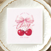 Elegante Cherry am oberen Brautparty Serviette