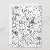 Elegante Cherry Blossom Blume Schwarz-weiß botanis Einladung (Rückseite)