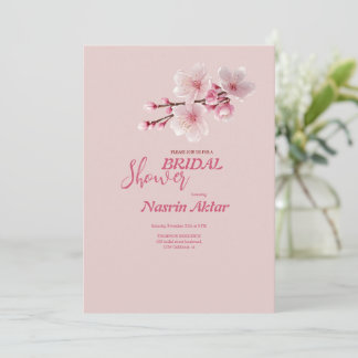 Elegante Cherry Blossom Bridal Dusche Einladung