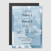 Elegante Cherry Blossom Cyanotype Hochzeit Einladu Magneteinladung (Vorne/Hinten)