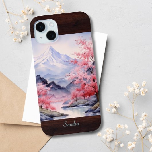 Elegante Cherry Blossom Flora Wasserfarbenwelt Case-Mate iPhone Hülle