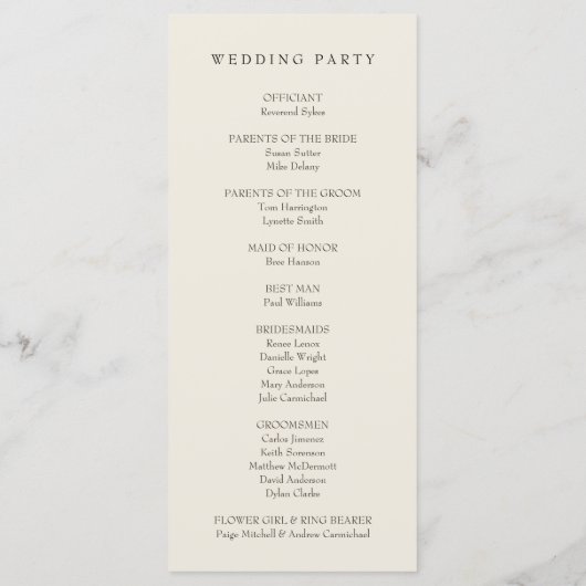 Elegante Cherry Blossom Pink Floral Wedding Programm (Rückseite)