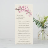 Elegante Cherry Blossom Pink Floral Wedding Programm (Stehend Vorderseite)