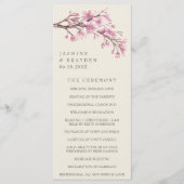 Elegante Cherry Blossom Pink Floral Wedding Programm (Vorderseite)