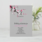 Elegante Cherry Blossom Pink Weiße Blüte Geburtsta Einladung (Stehend Vorderseite)