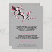 Elegante Cherry Blossom Rosa Blumeninformationen Einladung (Vorne/Hinten)
